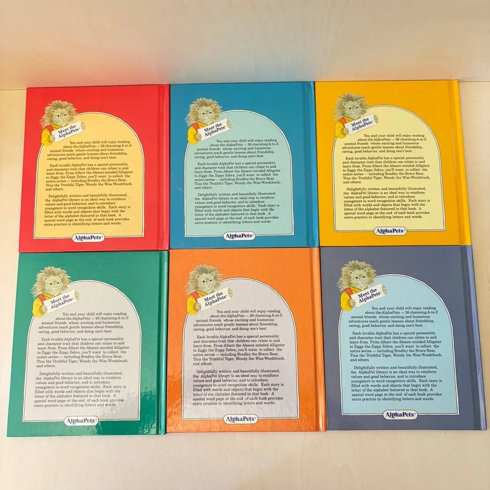 Grolier AlphaPets Lot of 14 Vintage Childrens Books Educational Nostalgia Animal